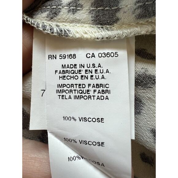 Karen Kane Women’s Long Sleeve Lace Up Cheetah Print Blouse Black Ivory XL - Picture 9 of 10